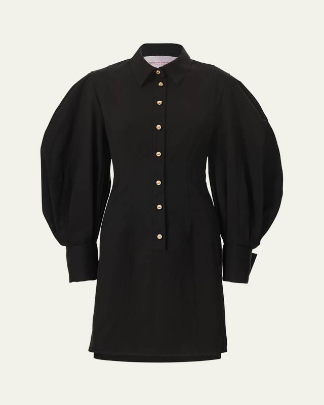 Full-Sleeve Mini Shirtdress